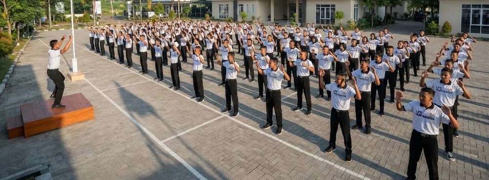 Apel pagi peserta pelatihan